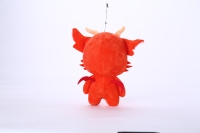 Porte-clés décapsuleur en peluche Mascotte Dragon Rouge Vif Personnalisé, Doux, Durable, Écologique, avec Logo de Marque pour Traiteur, Mini Animal