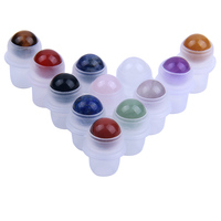 Flacon roll-on pour huiles essentielles naturelles, 5ml 10ml, avec bille en jade et bille en cristal, couleur dégradée, Catégorie de produit
