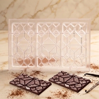AK Vente en gros Rectangle Plaid PC Polycarbonate Dubaï Moule pour barre de chocolat en plastique Chocolat chaud Bonbons Bonbons Pâtisserie Moule Plateau #2004