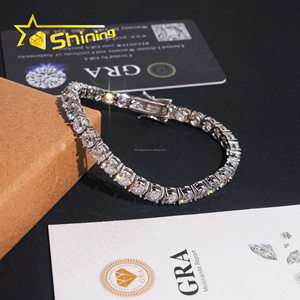 En Stock Envío Desde Almacén en EE. UU. Joyería Hip Hop De Lujo FL Pulsera <span class=keywords><strong>Tennis</strong></span> De Moissanita De 5mm Con Engaste De Garras En Plata Maciza S925 Totalmente Helada - Product Image 6