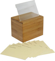 Boîte à recettes en bambou avec séparateur, naturel, 6.80 po L X 4.90 po P X 5.30 po H