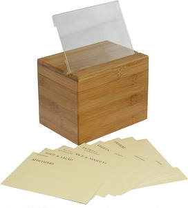 Bamboo <strong>Recipe</strong> <strong>Box</strong> With Divider, Natural, 6.80" W X 4.90" D X 5.30" H - Product Image 5