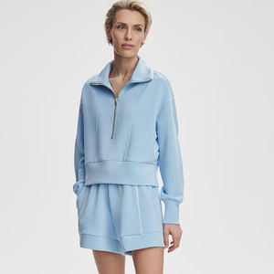 Damen Maßgeschneidertes Halbzip-Sweatshirt A-Linien Tennis-Set Weiches Hochgeschnittenes Elastisches Langarm-Golf-Oberteil mit Aufdruck Vorne am Bund Sweatshirt - Product Image 2