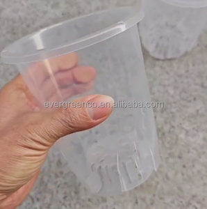 Pot d'orchidées avec fond transparent et design surélevé Pot de fleurs en plastique de 5.5 pouces pour la décoration de la pépinière de la maison de jardin Utilisation du sol de bureau - Product Image 2
