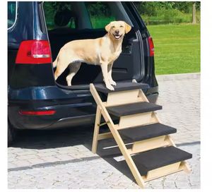 Opvouwbare 4-staps Houten Hondentrap Antislip Pet Steps Lichtgewicht Draagbaar Voor Kleine Middelgrote Honden Katten Bedden Sofa Cars - Product Image 6