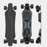 Longboard électrique à double transmission par courroie, planche en bois d'érable canadien 8 plis, deck en fibre de verre, roues confortables en PU 90/105 mm, batterie 12S2P 432 Wh, vitesse maximale 30 MPH