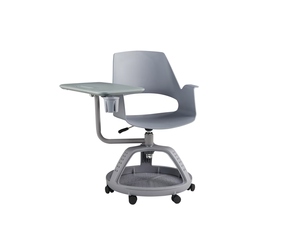 Chaise moderne pliable à rotation 360° en plastique avec tablette d'écriture pour étudiants, formations, réunions, salles de classe, en PP, pour appartement et école - Product Image 4