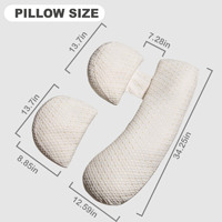 Oreiller de soutien pour la grossesse ergonomique et amovible en polyester, confortable