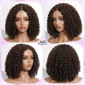 Perruque en <span class=keywords><strong>cheveux</strong></span> humains naturels pour femmes aux <span class=keywords><strong>cheveux</strong></span> courts, avec <span class=keywords><strong>coiffure</strong></span> à raie et boucles volumineuses, petites boucles de style africain - Product Image 3