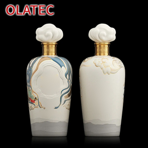 Botellas de Licor de Lujo Creativas OLATEC, Envases de Vidrio <span class=keywords><strong>con</strong></span> Aspecto de Cerámica Personalizados, <span class=keywords><strong>con</strong></span> Tapón Único en Forma de <span class=keywords><strong>Nube</strong></span> - Product Image 1