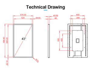 Kapalı 42 43 inç dikey reklamlar dijital tabela ekran reklam ekipmanları için Wifi LCD dokunmatik ekran monitör - Product Image 6