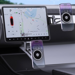 Support de téléphone magnétique pour voiture 150 mm, fixation tableau de bord, rotation à 300 degrés, installation adhésive noire - Product Image 5