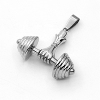 Collier pendentif haltère de musculation pour hommes et femmes, idéal pour le sport et les motards - Vente en gros