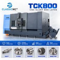 Tour à lit incliné CNC classique TCK800, machine de haute précision pour le tournage des métaux avec corps rigide