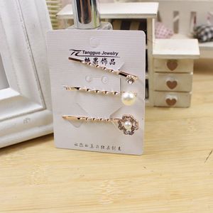 Barrettes à cheveux de mariée style coréen Tangguo Jewelry, en alliage, avec strass et perles, pour chignon et coiffure relevée - Product Image 2