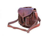 Bolso cruzado de cuero de cabra real para mujer, bolso de compras, forro de lona de alta calidad, cierre de dos bolsillos frontales, hecho a mano