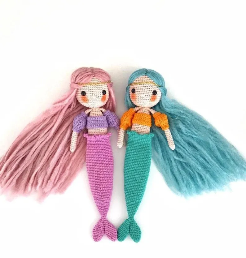 Muñeca TS sirena juguetes hechos a mano, muñeca de punto 1er regalo de cumpleaños regalo para hija nieta muñecas hechas a mano,