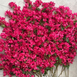 Fleurs <span class=keywords><strong>en</strong></span> soie Bougainvilliers artificielles <span class=keywords><strong>en</strong></span> forme de triangle, fleurs de prune Bougainvilliers pour la décoration de mariage - Product Image 4