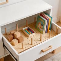 Mezurun – Organisateur de tiroir en bois ajustable et modulable de 21 à 24 pouces pour cuisine, avec 32 chevilles personnalisables