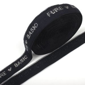 Factory Custom Embossed Nylon Spandex Logo Elastic Tape Garment Accessories Printed <b>Webbing</b> Bands - Product Image 1