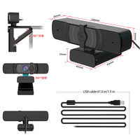 Webcam grand angle HD 1080P avec réglage flexible à 360 degrés, caméra de conférence et microphone intégré