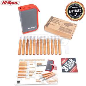 Ensemble de couteaux à découper Hi-Spec 13 pièces Ximeng Sk2, outils de sculpture sur bois, acier à haute teneur en carbone, bord droit, diamètre du manche 14 mm - Product Image 5