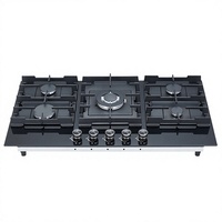 Table de cuisson à gaz encastrable portable certifiée CE, 5 brûleurs, verre trempé, efficacité énergétique A+, dispositif de sécurité flamme