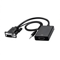 Konverter VGA ke HDTV Tembaga Lintas-Batas untuk Laptop, Adaptor Kabel Audio VGA Male HD 1080P untuk Monitor