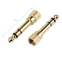 Adaptateur convertisseur de microphone pour casque de type vis de verrouillage en cuivre 3,5 mm 1/8 pouces mâle vers 6,35 mm 1/4 pouces femelle