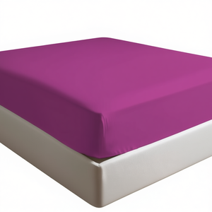 Sábana Ajustable 100% Algodón Fucsia King Francés 180x200cm - Product Image 3