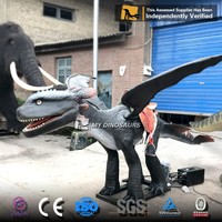 MY DINO Modèle de dragon volant réaliste, statue de dragon animatronique pour parc à thème