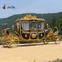 Carroza Eléctrica Multiusos con Adornos Dorados para Parques de Atracciones, Bodas y Recorridos Turísticos