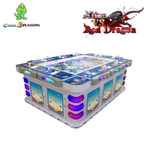 Alien Vs Red Dragon Fish Game Software Ocean King 3 Series 10 Player 85 Inch Fish Game Table Machine