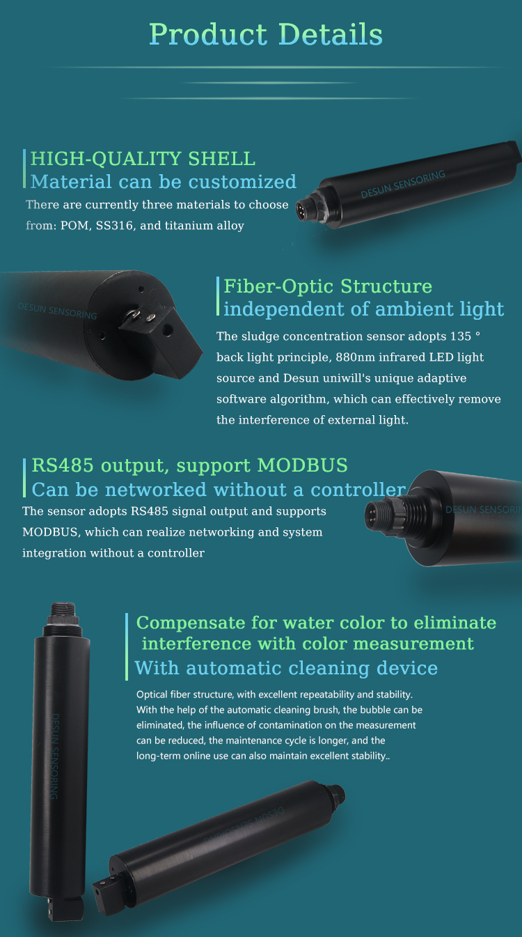 Total Suspended Solids Probe , RS485 MODBUS Protocol Online Tss Meter