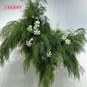 TH1436 Essential Simulation Greenery Künstliche lange grüne Zweige Gras für Mori Hochzeit Hintergrund Runner Flower Decor - Product Image 1