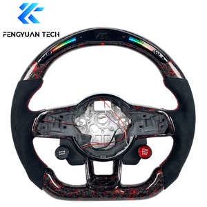 Volant sport en fibre de carbone et cuir forgé sur mesure pour VW Bora/Jetti <span class=keywords><strong>Golf</strong></span> <span class=keywords><strong>8</strong></span> R Line Mk8 GTI <span class=keywords><strong>Audi</strong></span> A3/S3/RS3 2019-2020 - Product Image 5