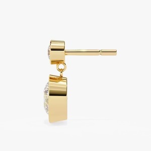 Boucles d'oreilles créoles rondes de luxe avec sertissage de diamants, boucles d'oreilles en moissanite pour femmes, à porter à un prix abordable - Product Image 3