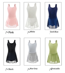 Justaucorps de ballet pour filles à bretelles larges, imprimé brodé, tenue de gymnastique, robe de danse légère en maille pour tout-petits - Product Image 6