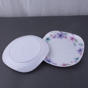 Plato de Melamina Cuadrado con Diseño de Plantas, Económico, para Uso en el Hogar o Restaurantes, 9.5 Pulgadas, Ecológico y Duradero - Product Image 3