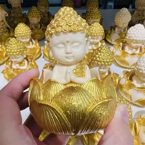 Heißer Verkauf natürliches hochwertiges Gold Elfenbein frucht material Kristall Reiki Tagua Nüsse Kristall Buddha für Meditations dekoration