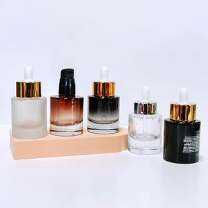 Thick Wall 30ml 1oz 50ml 20ml Clear Frosted Cosmetic Serum Glass Dropper <b>Bottles</b> <b>Empty</b> for Hair Face Essential Oil - Product Image 5