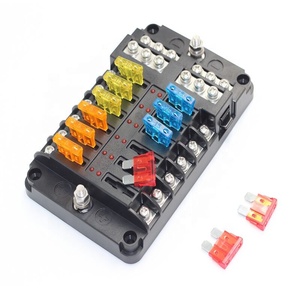 Boîtier de fusibles marin étanche 12 voies 100 ampères à lame, circuit 12V DC, <span class=keywords><strong>pour</strong></span> <span class=keywords><strong>voiture</strong></span>, bateau, automobile avec LED - Product Image 1