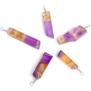 YASHEE สร้อยคอจี้รูปแท่งอะเมทรินธรรมชาติ 2x2x0.65 นิ้ว การตั้งค่าขอบแบบ Bezel คริสตัลบำบัด ของขวัญสำหรับผู้หญิง - Product Image 3