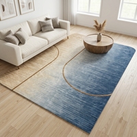 Alfombra Picasso de Lana de Nueva Zelanda Hecha a Mano, de Pelo Alto y Grueso, Antidesgarro, con Diseño Abstracto de Estilo Moderno y Lujoso, Antimanchas