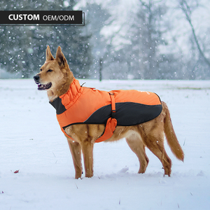 Abrigo para mascotas de tela de poliéster OEM ODM 100%, abrigo Cálido impermeable para perros grandes en naranja para deportes al aire libre, uso informal para invierno - Product Image 5