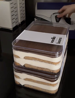 Boîtes à gâteaux Brownies étanches en gros, emballage alimentaire transparent, boîtes à desserts Tiramisu, boîtes en papier pour bonbons, étiquettes autocollantes personnalisées en PVC