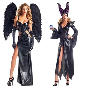 Venta caliente Halloween Nuevo Adulto Deluxe Maléfica Carnaval Disfraces Maléfica