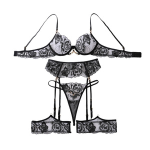 Set di Lingerie Sexy da <span class=keywords><strong>Donna</strong></span> Twitter 2026, Reggiseno Push-Up con Ricamo Floreale e Perizoma, Più Popolare e Più Ricercato del 2026 - Product Image 5