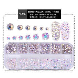 Decoraciones para Uñas, Accesorios de Diferentes Tamaños y Formas, Piedras de Cristal Transparentes AB con Reverso Plano, SS6-SS20 - Product Image 3