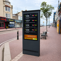 Pantalla LED de Alto Rendimiento de 86 Pulgadas, Tipo Tótem, de Una Sola Cara, para Señalización Digital Exterior, de Alto Brillo, para Centros de Transporte